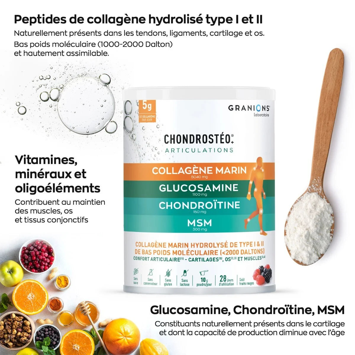 CHONDROSTÉO + Articulations - Collagène Marin - Poudre 280g