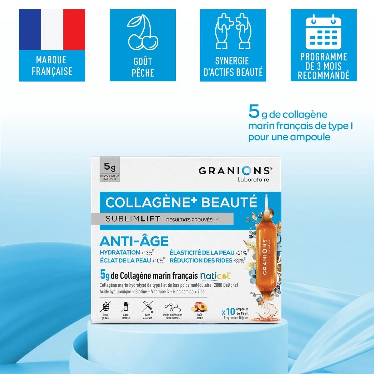 GRANIONS COLLAGENE + BEAUTÉ Sublimlift - 10 Ampoules