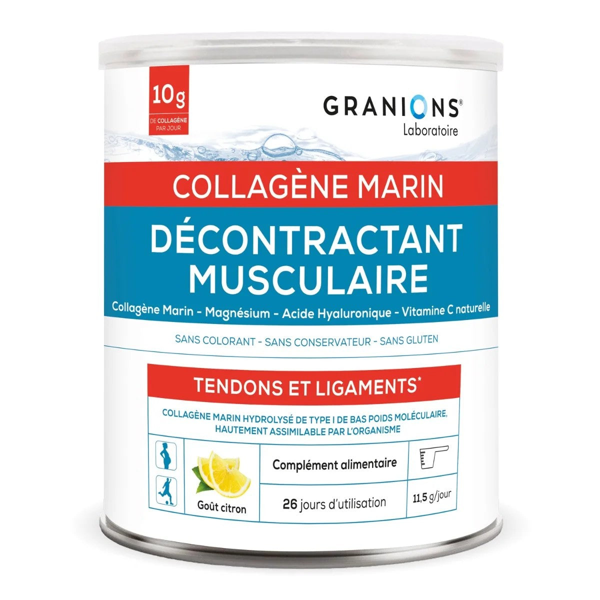 GRANIONS DÉCONTRACTANT MUSCULAIRE COLLAGENE MARIN Marin Goût Citron - 300g
